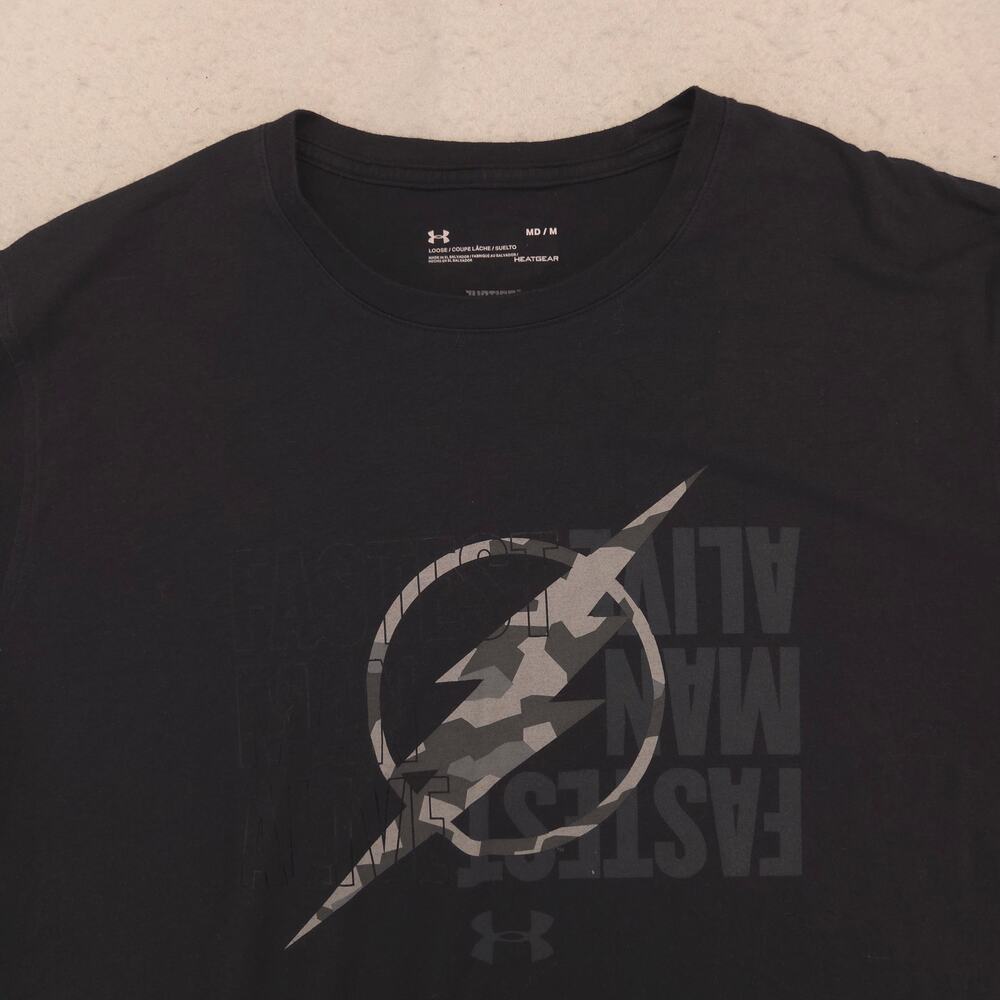 Under Armour The Flash Short Sleeve Graphic Crew Neck T Shirt Mens Size M Black